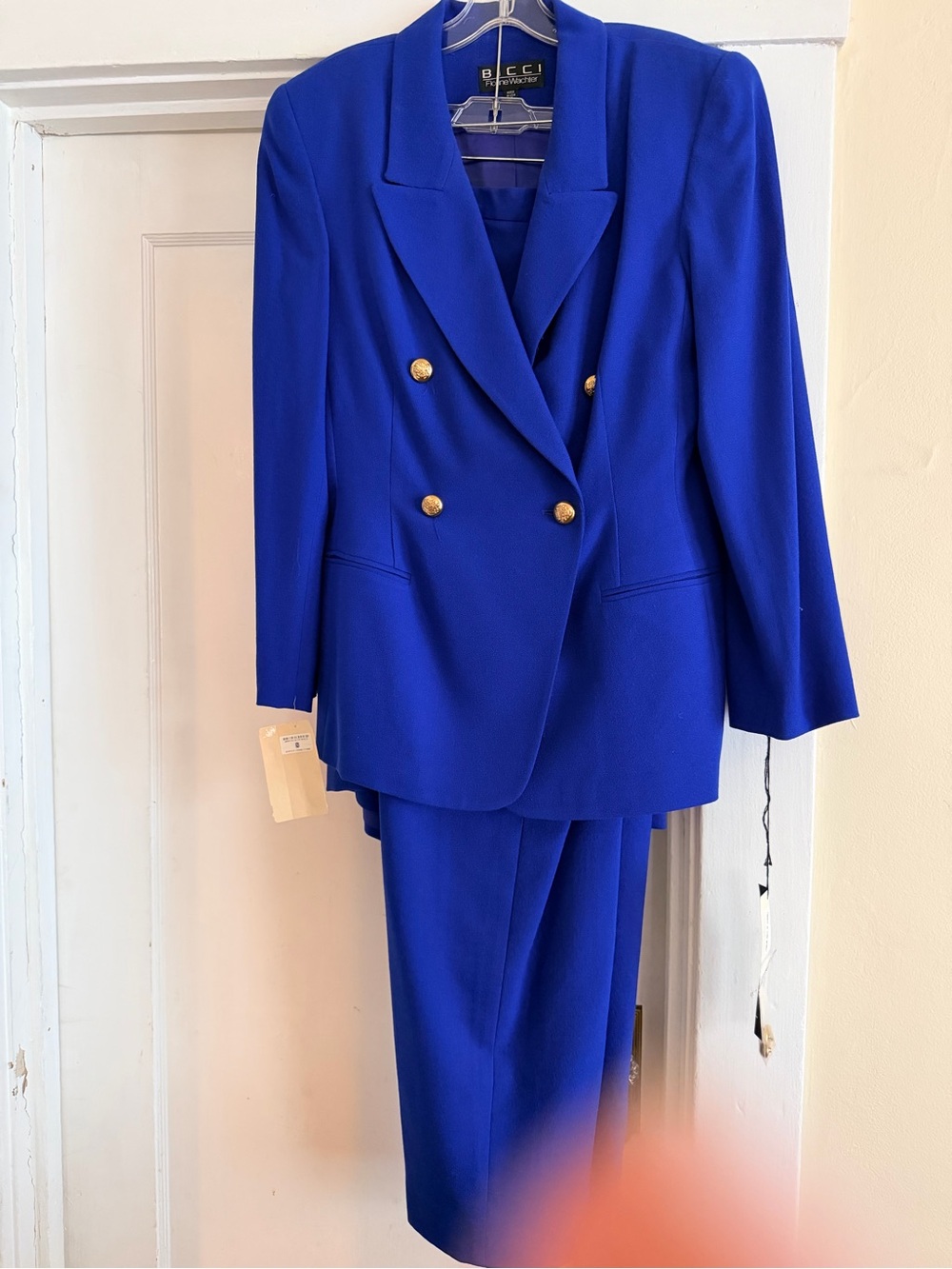 Vintage BICCI Fine Weather Royal Blue 3-Piece Suit Set NWT Size 12